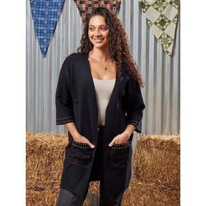 NWT This & That Studded Cardigan Sweater Women Size Large Open Front Long Sleeve